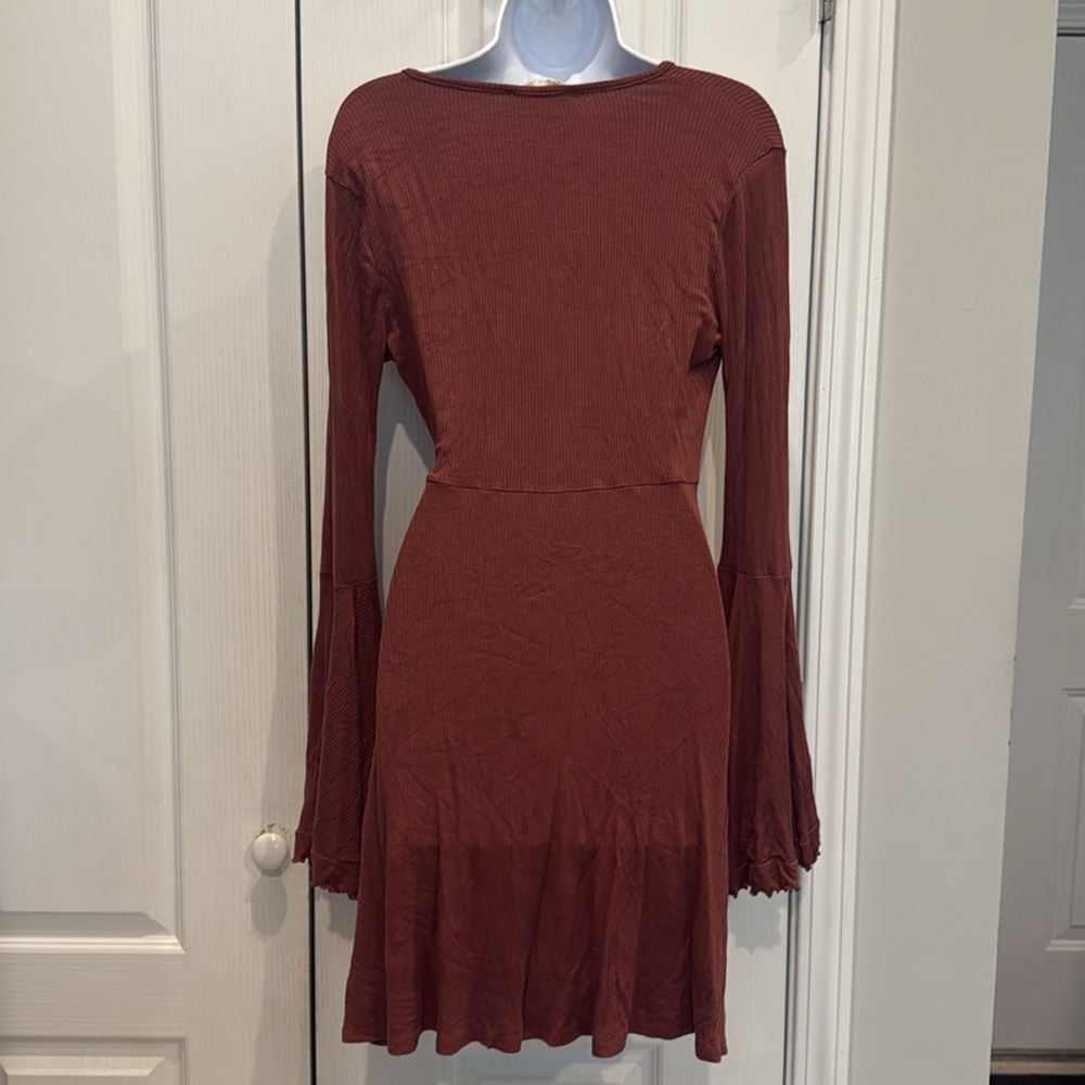 Altar’d State Rust Wrap Dress - Picture 2 of 3